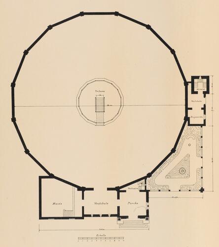 Pavillon du Panorama du Caire, plan du rez-de-chaussée, [i]L’Émulation[/i], 1898, pl. 30.