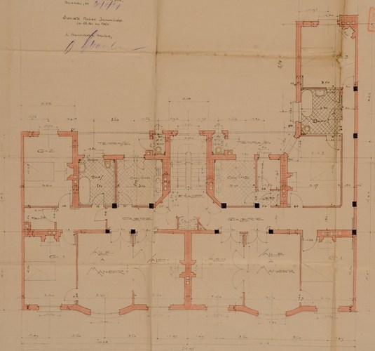 Square Marie-Louise 8, plan de l’un des étages, AVB/TP 37746 (1924).