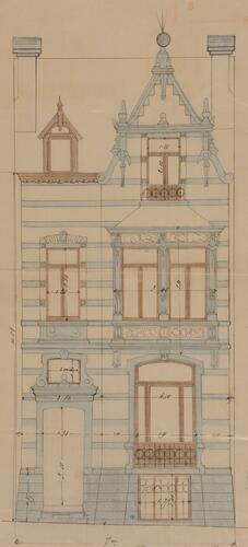 Square Marie-Louise 64, élévation originelle, AVB/TP 16292 (1892).
