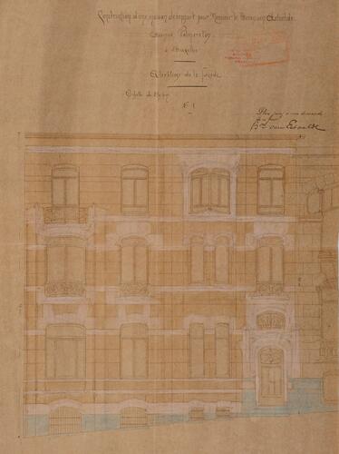 Avenue Palmerston 2, élévation, AVB/TP 125 (1899).