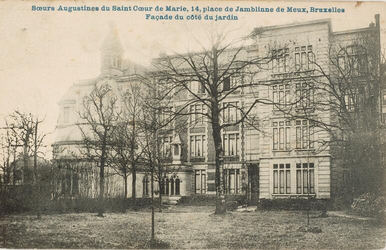 Place de Jamblinne de Meux 13a-14-15, Institut de la Vierge Fidèle, façades arrière (Collection Dexia Banque-ARB-RBC).
