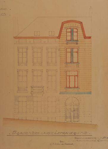 Lefrancqstraat 13, Gemeenteschool nr. 3, gewijzigde opstand, GAS/OW [i]École n[sup]o[/sup] 3 rue Rogier (1918)[/i].