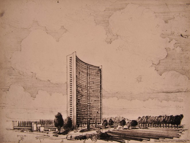 Avenue Louis Bertrand 98-104, Brusilia, perspective du projet, ACS/Urb. 176-98-104 (1968).