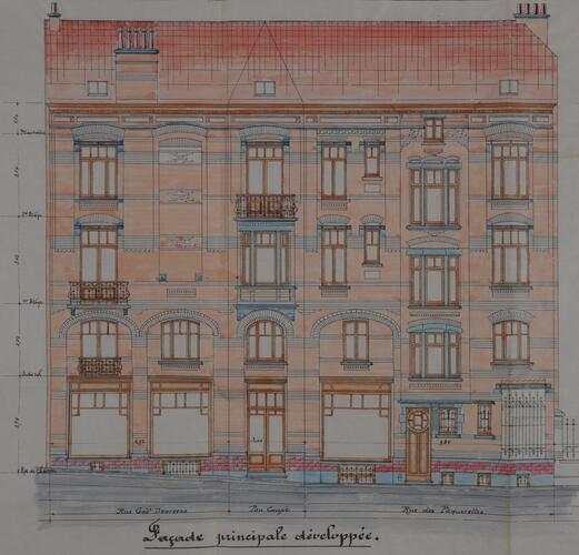Rue des Pâquerettes 33, élévation, ACS/Urb. 205-35-37 (1914).