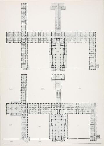 Collège Saint-Michel, plans d'ensemble ([i]L'Émulation[/i], 1912, pl. I).