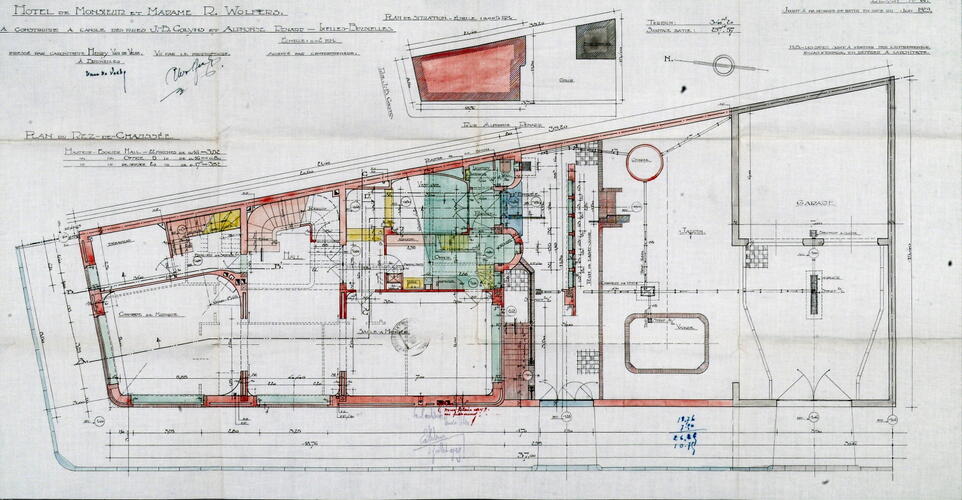 Rue Alphonse Renard 60, plan du rez-de-chaussée, ACI/Urb. 13-60 (1929).