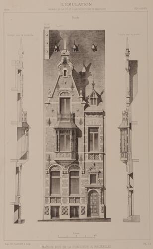 Rue de la Concorde 43, élévation ([i]L’Émulation[/i], 7, 1888, pl. 11).
