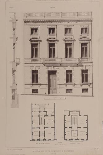 Rue de la Concorde 56, élévation ([i]L’Émulation[/i], 1887, pl. 45).