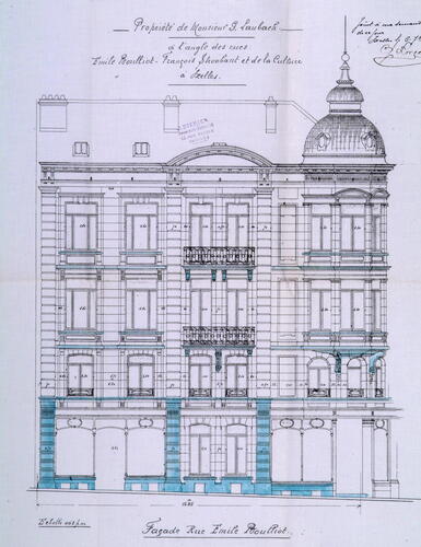 Rue Émile Bouilliot 3-1 – rue Franz Merjay 60, façade vers la rue Émile Bouilliot, ACI/Urb. 110-1 (1911).