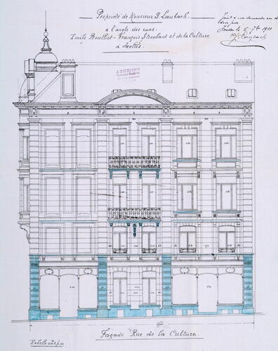 Rue Émile Bouilliot 3-1 – rue Franz Merjay 60, façade vers la rue Franz Merjay, ACI/Urb. 110-1 (1911).