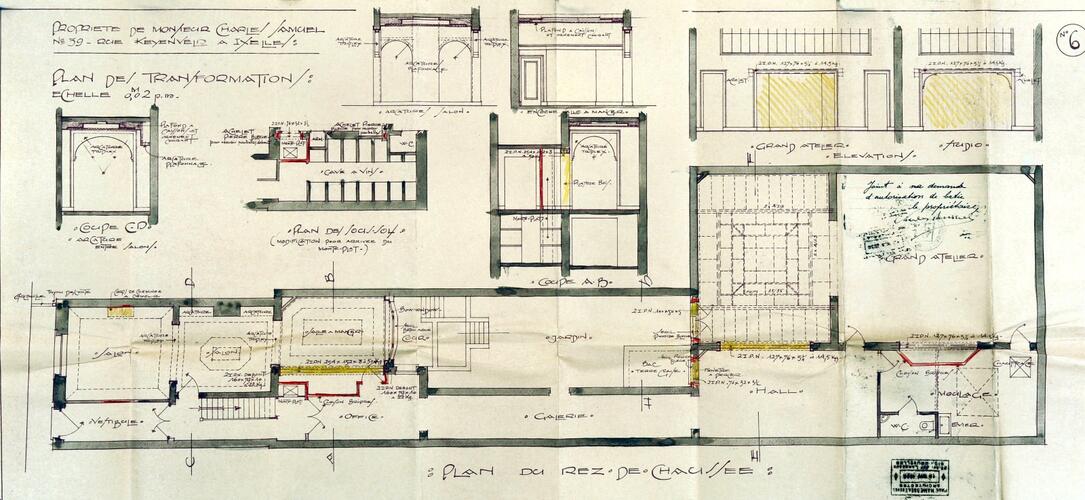 Rue Keyenveld 39, plan terrier de la deuxième construction, ACI/Urb.186-39 (1929).
