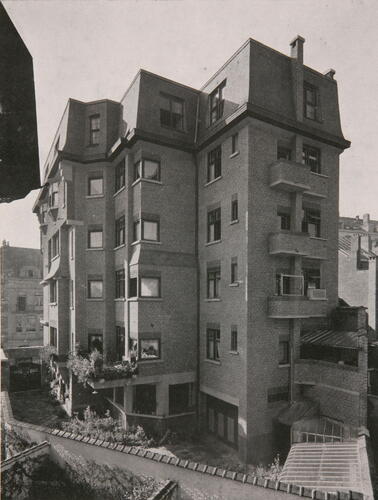 Rue Louis Hymans 9-9a-9b-9c, façade arrière ([i]Le Document[/i], 77, 1930, s.p.).