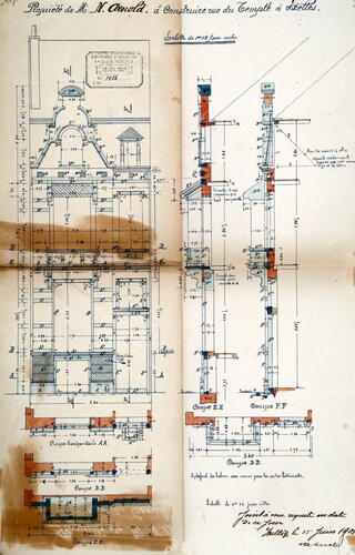 Rue de la Réforme 9, élévation de type IV, ACI/Urb. 261-9 (1901).