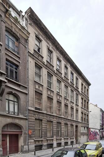 Rue de Stassart 25-27, façade arrière de l’ancien siège de la SA des Tramways bruxellois
