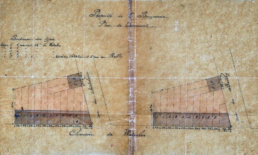 Chaussée de Waterloo 395-393, plan parcellaire, ACI/Urb. 315-393 (1877).