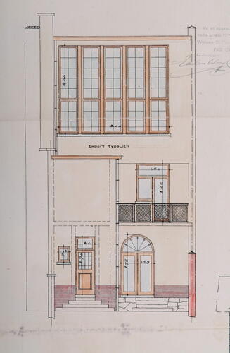 Rue Nestor Plissart 92, élévation façade arrière, ACWSP/Urb. 269 (1932).