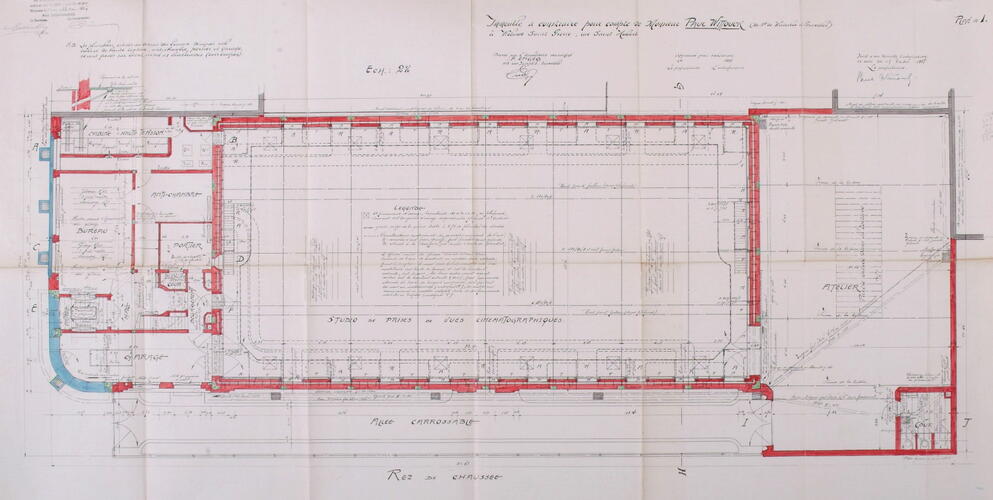 Sint-Huibrechtstraat 12-14, plan benedenverdieping, GASPW/DS 181 (1937).