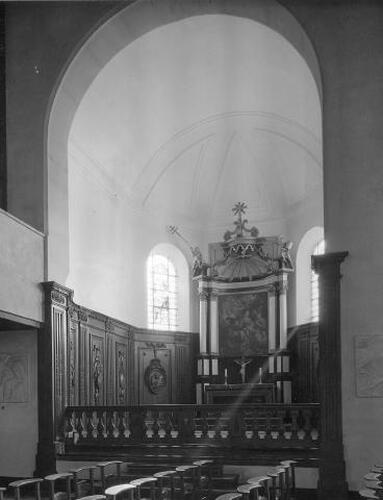 Église Saint-Pierre, l’ancien chœur, © IRPA-KIK Bruxelles (photo 1972).
