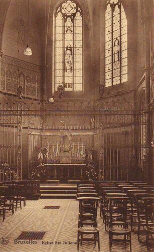 Chapelle Ste-Julienne, cachet de la poste de 1927 (Collection cartes postales Dexia Banque).