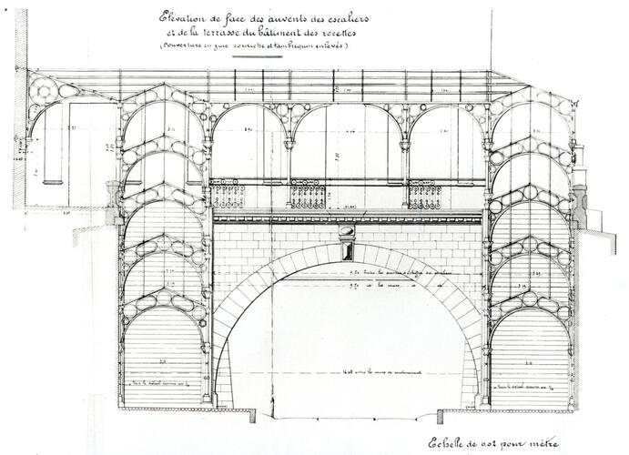 Chaussée de Louvain 195, anc. Gare de chemin de fer. Projet de 1884 (coll. SNCB n[s]o[/s] 420.008).