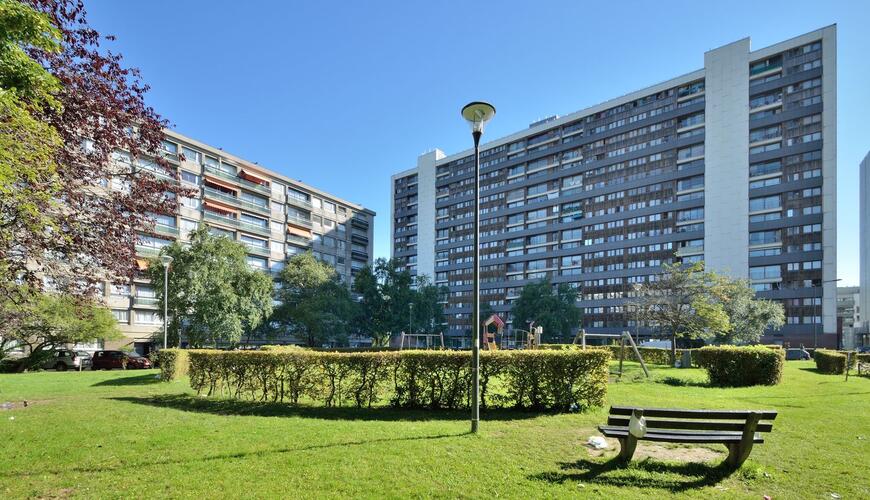 Jules Lahayestraat 278-280 en 282-284, algemeen zicht op de sociale appartementsgebouwen, 2023