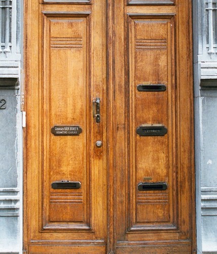 Détail d'une porte panneautée, rue Américaine 32, Saint-Gilles, 1902, 2005