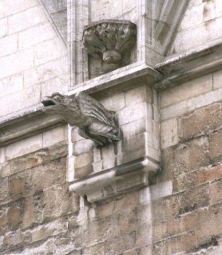 Gargouille en pierre, église Notre-Dame de la Chapelle, place de la Chapelle, Bruxelles, XVe siècle, 2005