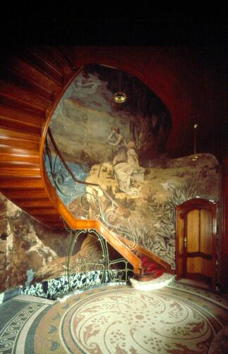 Art nouveau, voormalig 'Huis Edouard Hannon', trappenhuis, Verbindingslaan 1, Sint-Gillis, 1902, arch. Jules Brunfaut, foto Ch. Bastin & J. Evrard © MBHG