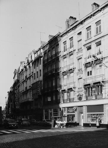 rue Antoine Dansaert, n° impairs, vue depuis la rue A. Orts, 1978