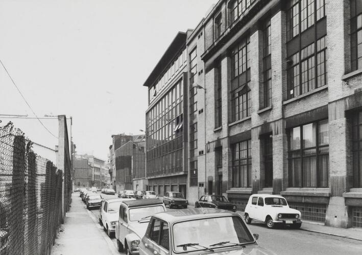 Rue des  Six Jetons, n° impairs, vue depuis la rue de la Grande Île, 1979