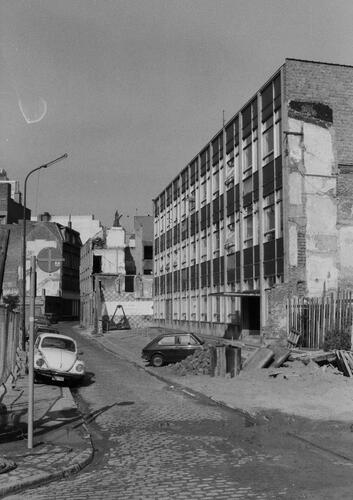 Rue du Canon 9. Lycée Gatti de Gamond (démoli). Arrière du lycée, 1980