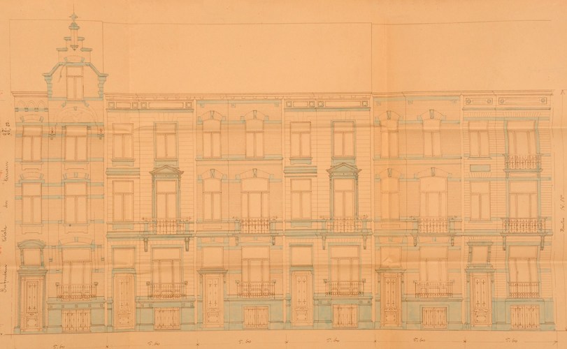 Avenue de la Chevalerie 12 à 22, élévations, AVB/TP 9284 (1900).