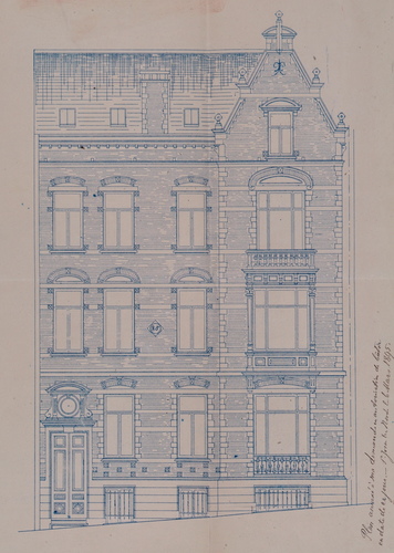 Welgelegenstraat 21 (gesloopt), private woning van advocaat Armand STEURS, opstand gevel, SAB/OW 7330 (1895)