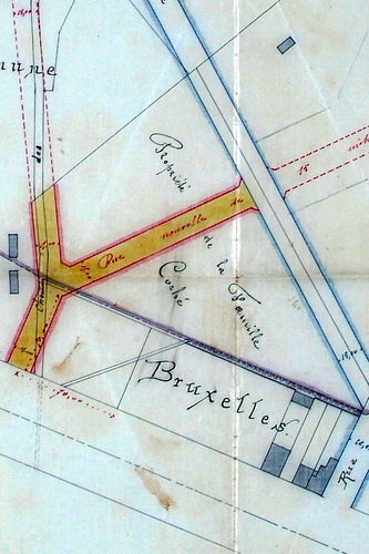 De Praeterestraat, plan van weduwe Vermeren-Coché, SAB/OW 29002 (1874)