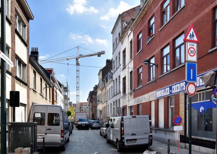 Rue de l’Éclusier Cogge, vue depuis la chaussée d’Anvers, 2016