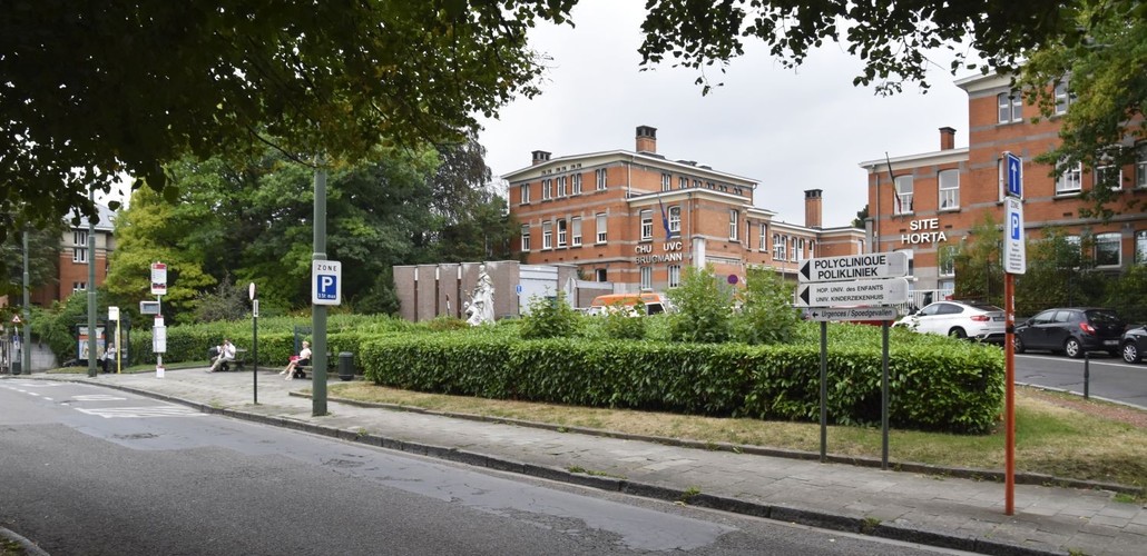 Place Arthur Van Gehuchten, vue vers l’hôpital Brugmann, (© ARCHistory / APEB, 2018)