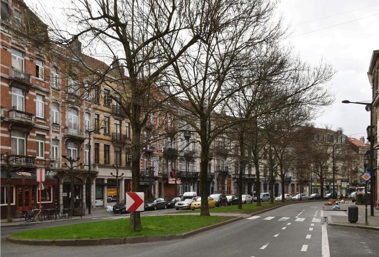 Boulevard Émile Bockstael, vue depuis la place Bockstael vers le sud, 2017