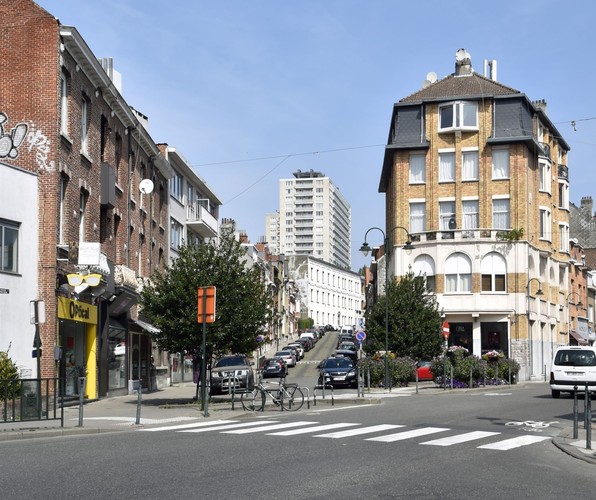 Rue Gustave Demanet, vue depuis la Rue De Wand, ARCHistory / APEB, 2018