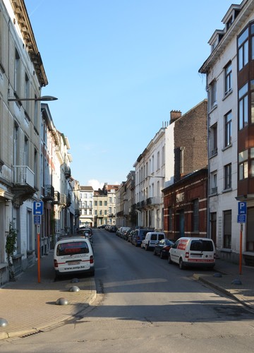 Rue de Moerkerke, vue depuis la rue Vanderlinden, 2014