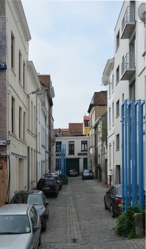 Korte L'Olivierstraat, zicht vanaf de L'Olivierstraat, 2014