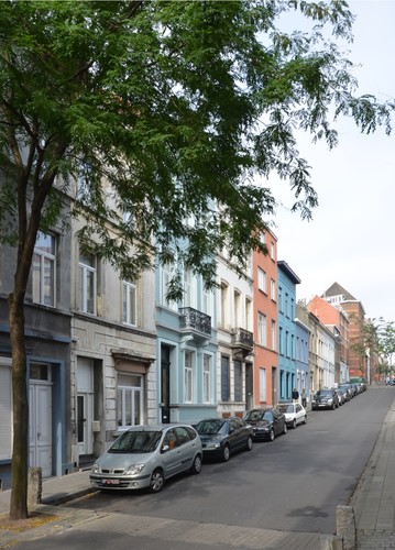 Rue Philomène, vue vers la chaussée de Haecht, 2014