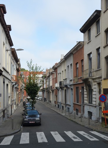 Rue du Soleil, vue vers le côté impair depuis la rue Verboeckhaven, 2014