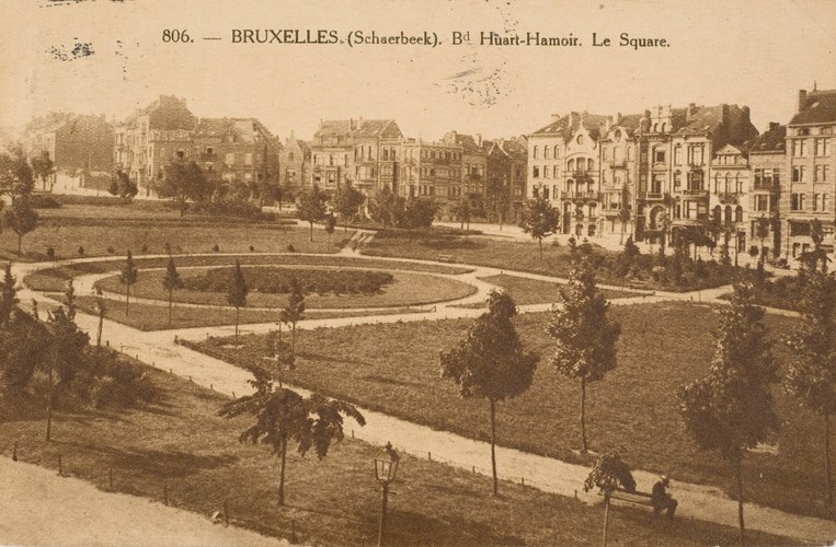 Avenue Huart Hamoir, square elliptique, vue prise durant l'entre-deux-guerres (Collection Dexia Banque-ARB-RBC).