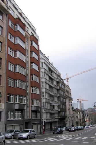 Rue Belliard, côté impair, vue depuis l'avenue d'Auderghem, 2007