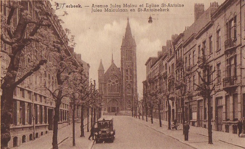 Avenue Jules Malou vers l'église Saint-Antoine, s.d. (Collection de Dexia Banque)