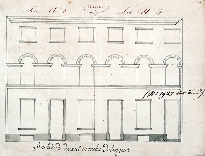 Rue de l’Arbre Bénit 81 et 79, élévations, ACI/Urb. 21-77-81 (1844)