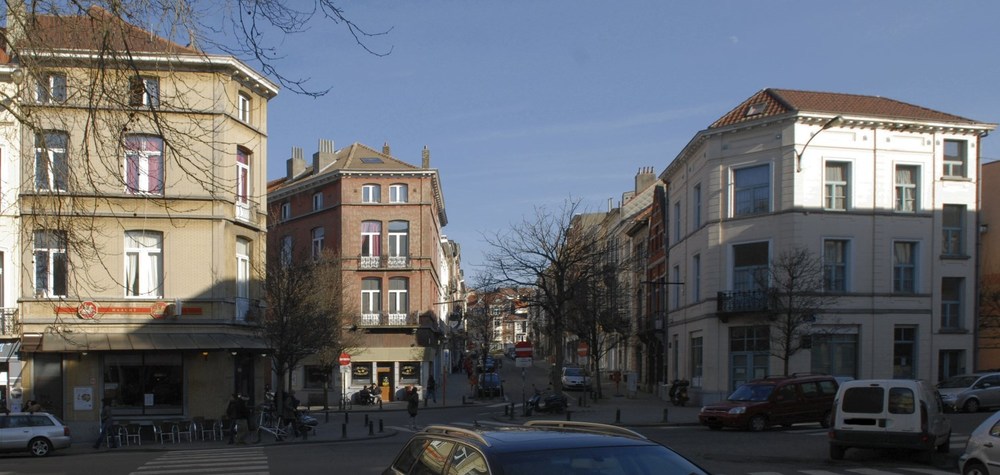Chaussée de Boondael, bâti homogène à hauteur du croisement avec les rues du Serpentin et de la Cuve, 2013