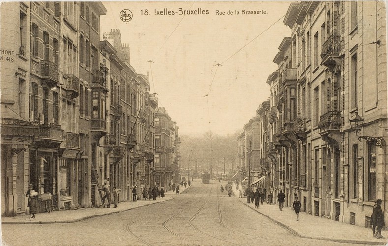 Brouwerijstraat, laatste straatgedeelte vanaf het kruispunt met de Giststraat, ca. 1920 