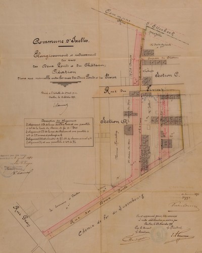 Kasteelstraat, plan van aanleg bij K.B. van 06.04.1893,, GAE/OW 67 (1893).