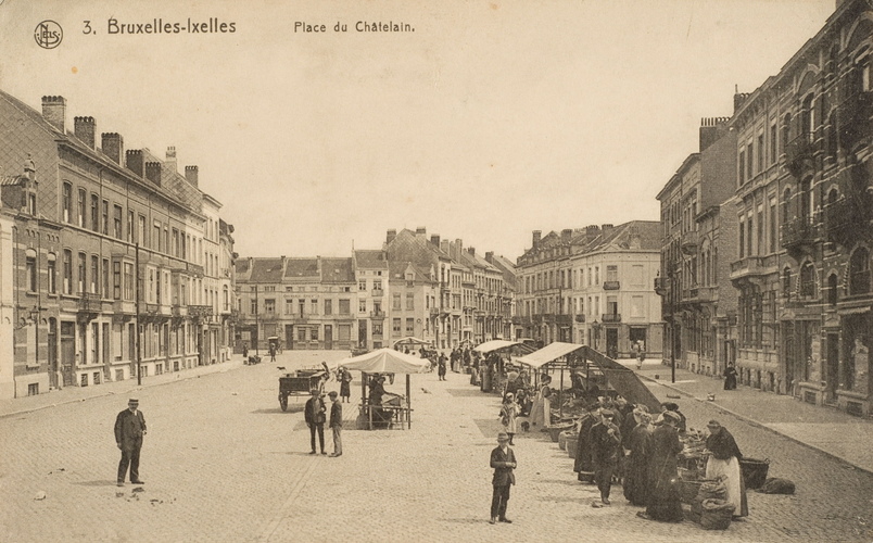 Vue de la place du Châtelain, s.d. (Collection Dexia Banque)